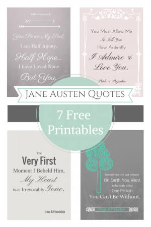 Jane Austen Quotes 7 Free Printables