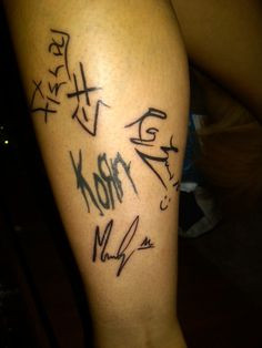my korn autographed tattoo more korn autograph autograph tattoo 1