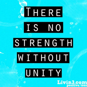 Leadership Quote There is no strength without unity