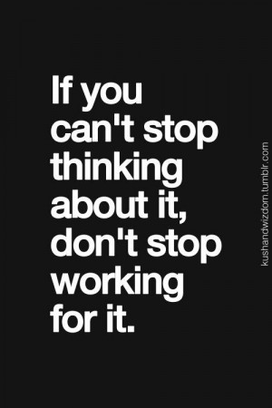 Don't stop working