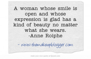... has a kind of beauty no matter what she wears anne roiphe # quotes
