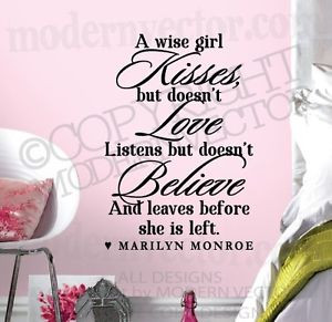 MARILYN-MONROE-Quote-Vinyl-Wall-Decal-A-WISE-GIRL-Vinyl-Sticker ...