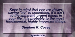 ... to the most fundamental, highly important things. -Stephen Covey