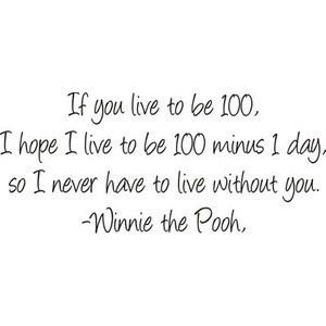 If you live to be 100 Winnie the Pooh Two size choices