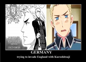Hetalia lol Germany is trying to invade England with Kuroshitsuji