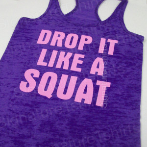 ... Squat Tank top Womens Workout Racerback Burnout clothing fitness gym S