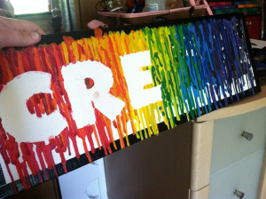 Melted Crayon Art With Words