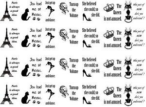 Details about Black Fun Quotes Eiffel Cat Dance Crown 5