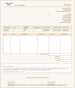 Sales Quote Word Template