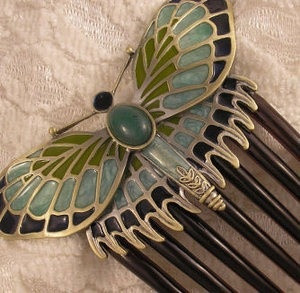 Louis Comfort Tiffany & Co: Rose, Bukater Butterflies, Hair Piece, Art ...