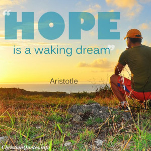 Aristotle Christian Quote - Hope - Man gazing over the sea