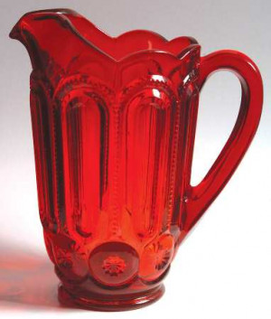 SMITH GLASS CO Moon & Star-Red STOCK
