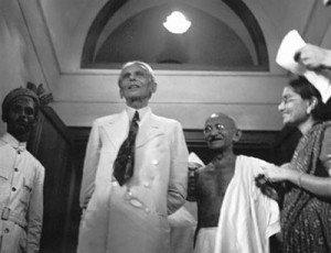 Quaid-e-Azam Muhammad Ali Jinnah with Mohandas Karamchand Gandhi