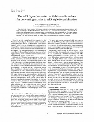 APA Format for Articles