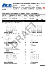 Screenshot of sample quote