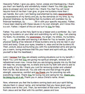 prayer for stress and anxiety