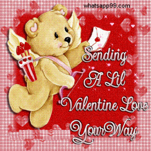 Sweet charming teddy cupid sending you valentine love