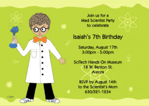 Mad Science Party Invitation Personalized Printable Supplies