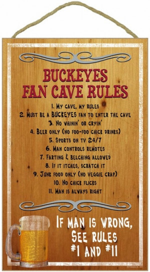... Category Wall Decorations Ohio State Buckeyes Fan Cave Rules Wood Sign