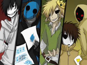 Red: Jeff The Killer Blue: Eyeless Jack Green: BEN Drowned Yellow ...