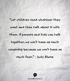 Judy Blume on letting your kids #read anything More