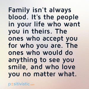 quote on how family isn't always blood: quote family people blood ...