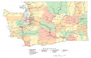 washington state county seats map