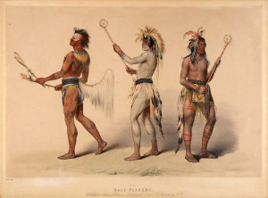Ball Players, Painting by George Catlin