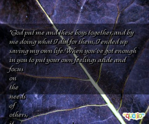 God put me and these boys together,