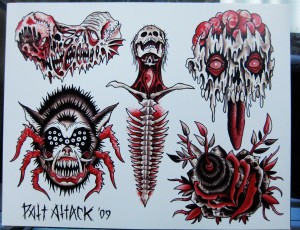 Tattoo Flash Evil Black And Red Designs 11x14 Print picture