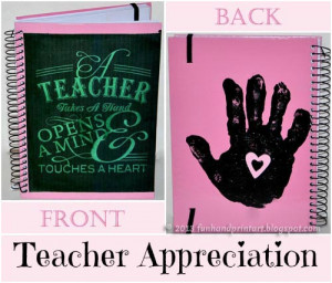 How to make the Handprint Notebook Teacher Gift with a Cute Saying: