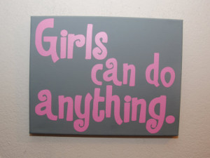 Custom canvas quote wall art sign - Girls can do anything