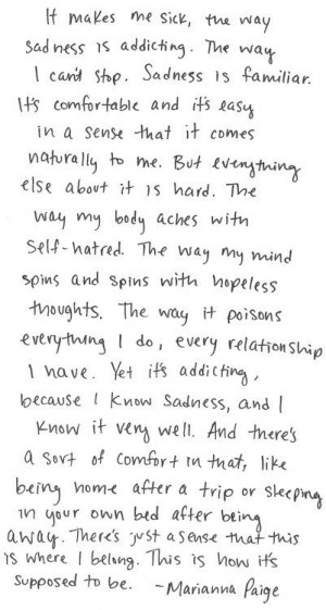 quote Black and White depressed sad lonely fear self harm ugly ...