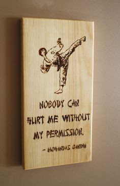 Martial Arts Karate Kick Pyrography Wall Sign by RozEmazingDesigns, $ ...