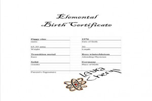 Element Birth Certificate