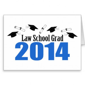 Law School Grad 2014 Caps And Diplomas (Blue) Greeting Cards
