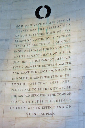 Thomas Jefferson Memorial. Thomas Jefferson Christian Nation Quote ...