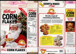 Corn Flakes - Santa Claus Christmas holiday - cereal box ... Santa ...