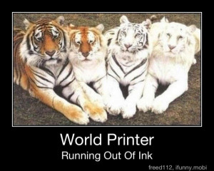 ... world printer running out of ink funny tiger picture photo caption