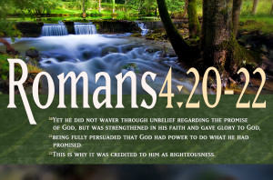 ... On Faith Romans 4:20-22 Waterfall Landscape HD Christian Wallpaper