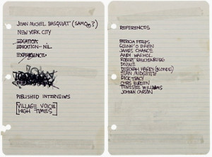 Jean-Michel Basquiat's Resume