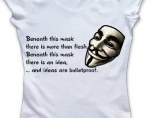 9092w V FOR VENDETTA QUOTE Ladies T-SHiRT revolution Anonymous Disobey ...