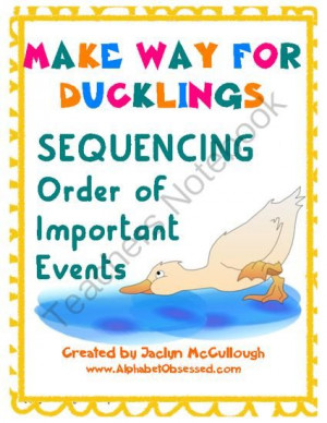 Make Way for Ducklings Sequencing Order of Events from Mrs. McCullough ...