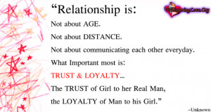 ... TRUST & LOYALTY… The TRUST of Girl to her Real Man, the LOYALTY of
