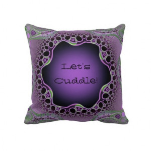 Black and Purple Let's Cuddle Quote Throw Pillows from www.allthatart ...