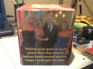 ... decorate tissue boxes with president quotes, his project is AWESOME