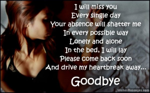 Heartbreaking goodbye message for love