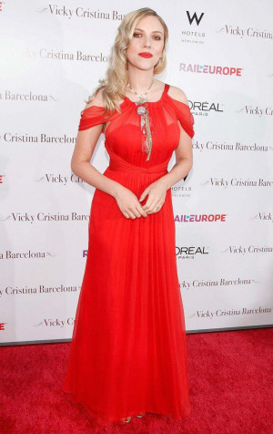 Scarlett Johansson Red Dress