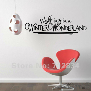 ... Winter Wonderland Christmas Wall Stickers Wall Quote Decals 100x35cm