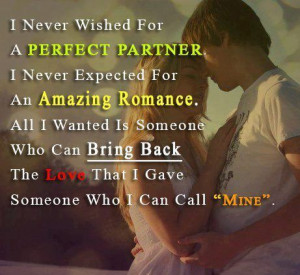 Never Wished For A Perfect Partner